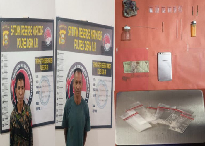 Polsek Pemulutan dan Polres Ogan Ilir Bekuk Dua Pengedar Sabu Di Tengah Malam