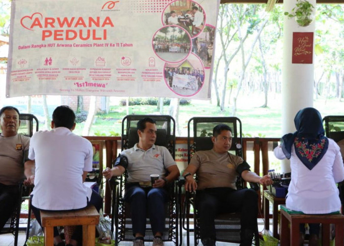 Kapolres Ogan Ilir Ikut Donor Darah  HUT ke-11 PT Arwana