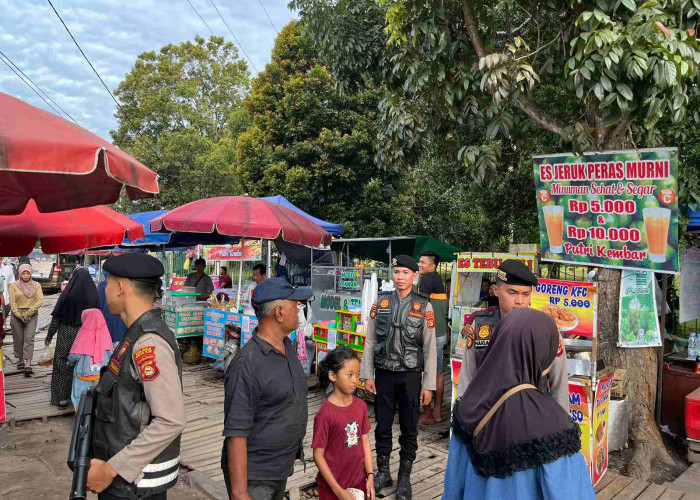 Polres Ogan Ilir Rutin Laksanakan Pengamanan Pasar Bedug, Antisipasi Gangguan Keamanan di Bulan  Ramadan