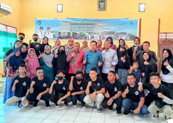 Pelepasan 15 Tenaga Kerja Kota Prabumulih ke PT Sansan Saudaratex Semarang