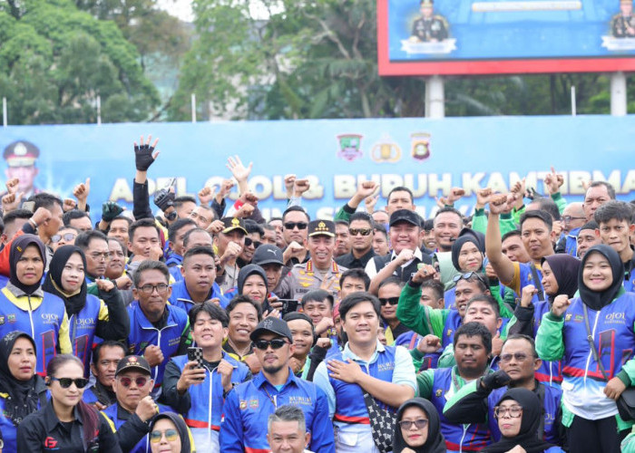 5.000 Ojol dan Buruh di Palembang Apel Bersama Kapolri