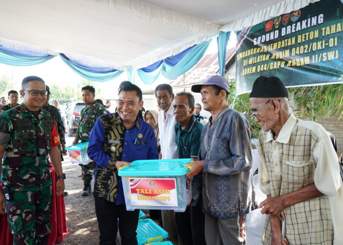 Perkuat Akses Desa, Dandim 0402/OKI Ikuti Vicon Ground Breaking Jembatan Beton Arisan Jaya