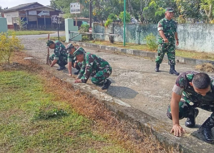 Danrem Sambangi Koramil 404-01/Gelumbang, Tekankan Kebersihan dan Pemanfaatan Pangkalan