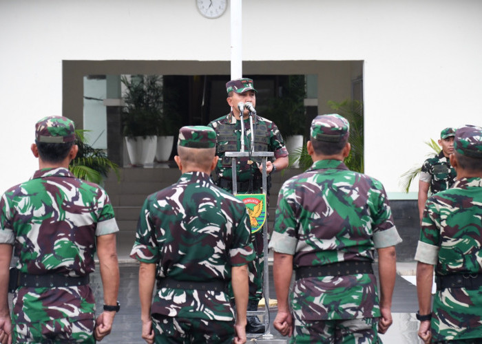 Usai  Cuti Lebaran, Korem 044/Gapo Awali dengan Apel Pengecekan dan Silaturahmi