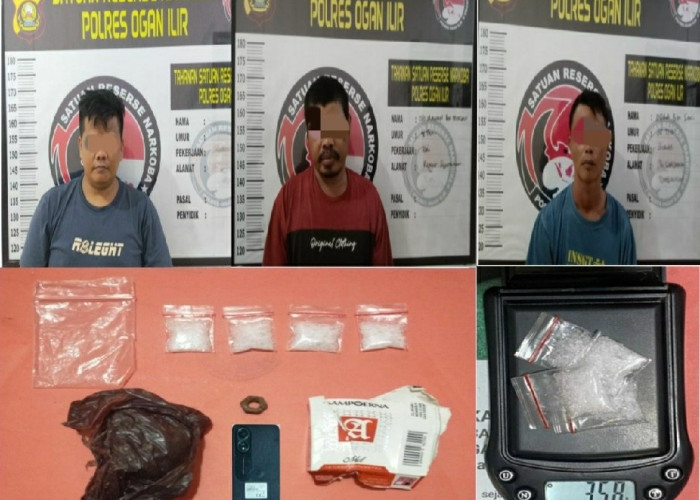 Tiga Tahanan Lapas Tanjung Raja Diciduk Satres Narkoba Polres Ogan Ilir, Terlibat Peredaran  Narkotika 