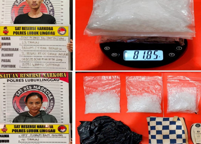 2 Kurir sabu Ditangkap Polres Lubuklinggau, BB Diamankan 81 Gram