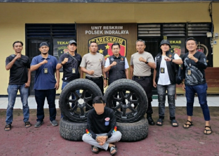 Tim Tekab Polsek Indralaya Tangkap Pencuri Ban Mobil