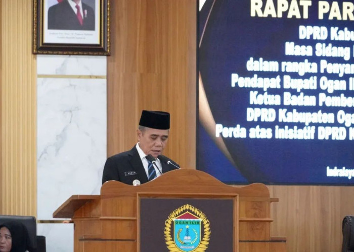 Wabup Ogan Ilir Hadiri Rapat  Paripurna Bahas Raperda Inisiatif  DPRD Ogan Illr