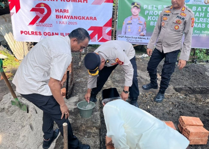 Rumah Warga Kelurahan Timbangan Ogan Ilir Dibedah, Kolaborasi  Polres dan Baznas 