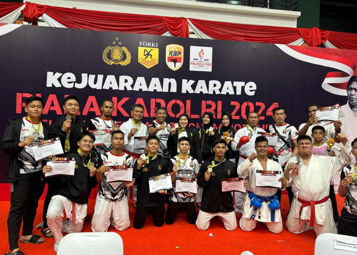 Tim Karate Polda Sumsel Rebut 12 Emas, 7 Perak dan 4 Perunggu, Kejuaraan Karate Piala Kapolri 2024  