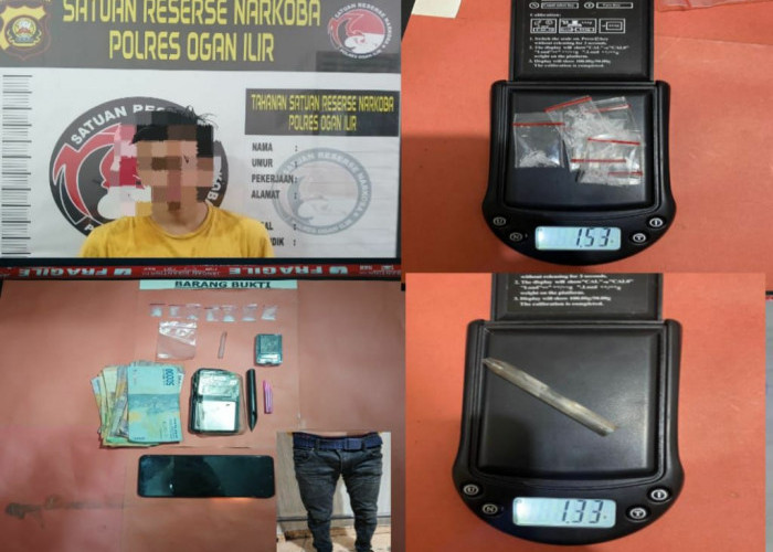 Polres Ogan Ilir  Tangkap Dua Pengedar Sabu di Sejaro Sakti