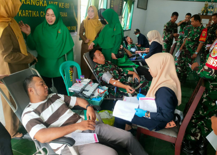 Polres Ogan Ilir  Ikuti Donor Darah HUT ke-80 Persit Kartika Candra Kirana