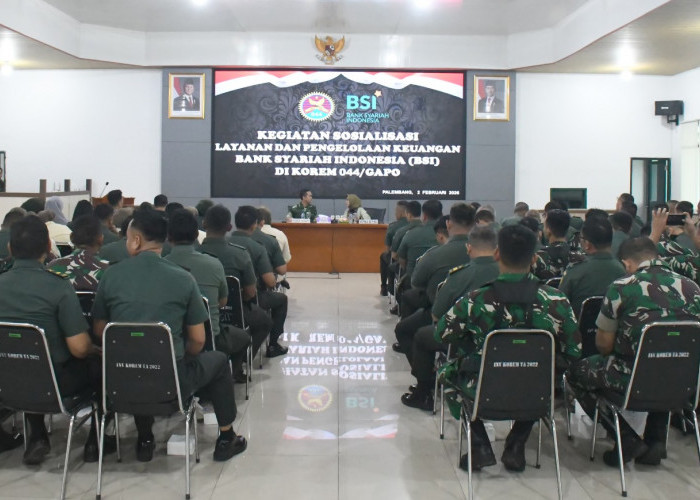 Korem 044/Gapo Dukung Kesejahteraan Personel Melalui Sosialisasi Perbankan Syariah BSI