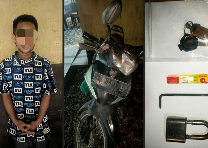 Maling Motor di Warung Desa Sukaraja Baru  Ogan Illr  Diamankan Polsek Indralaya