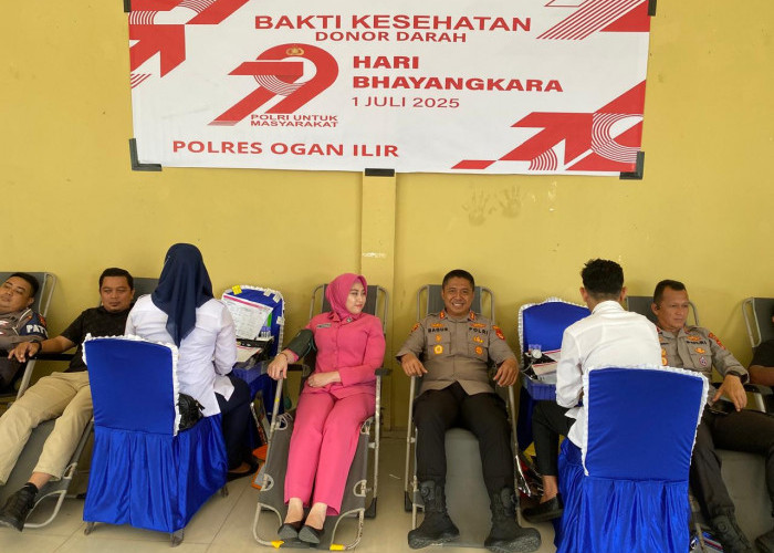Donor  Darah dan Sunat Masal HUT Bhayangkara  Polres  Ogan Ilir