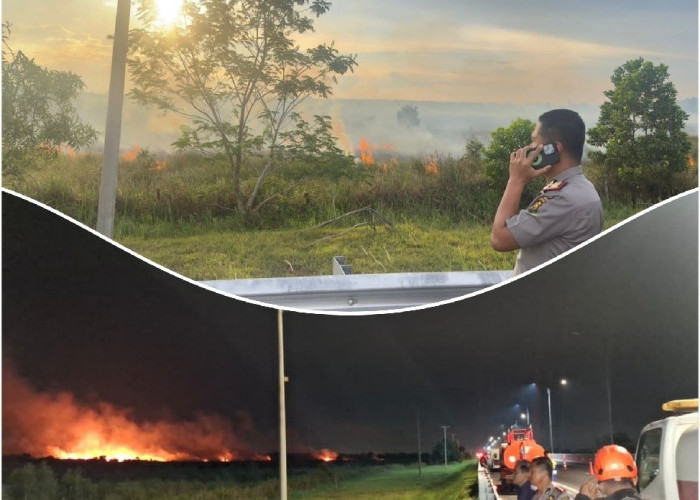 Polres Ogan Ilir Bersama Tim Gabungan 9 Jam Berjibaku dengan Api Karhutla