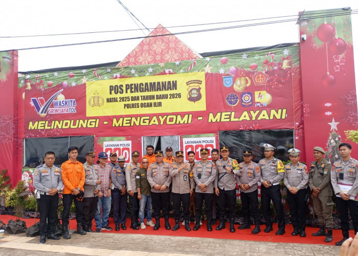 Waka Polres Ogan Ilir Bersama Tim Supervisi Polda Sumsel Cek Kesiapan Pos Pam Nataru Tol Keramasan