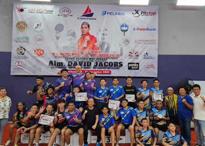Turnamen Tenis Meja Pitstop Mengenang Almarhum David Jacobs, SIM Lampung Juara Umum
