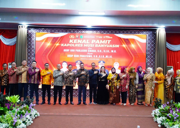 Pisah Sambut Kapolres Muba, ini Pesan Menyentuh Bupati Toha