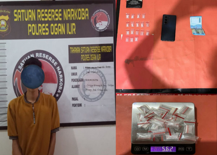 Polres Ogan Ilir Ringkus Pengedar Sabu di Ogan Ilir, 17 Paket Siap Edar Disita