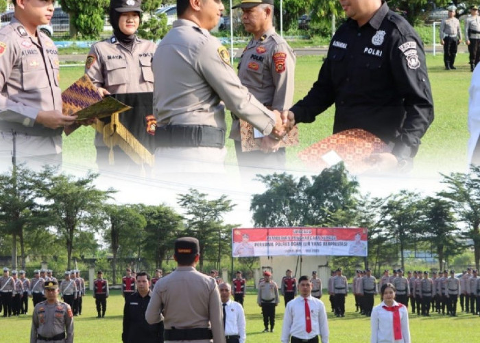 Polres Ogan Ilir Berikan Penghargaan Personel Berprestasi