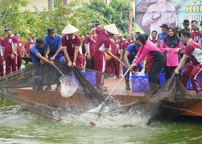 Misi Asta Cita, Polda Sumsel Panen Raya 2,5 Ton Ikan, Lanjut Tebar