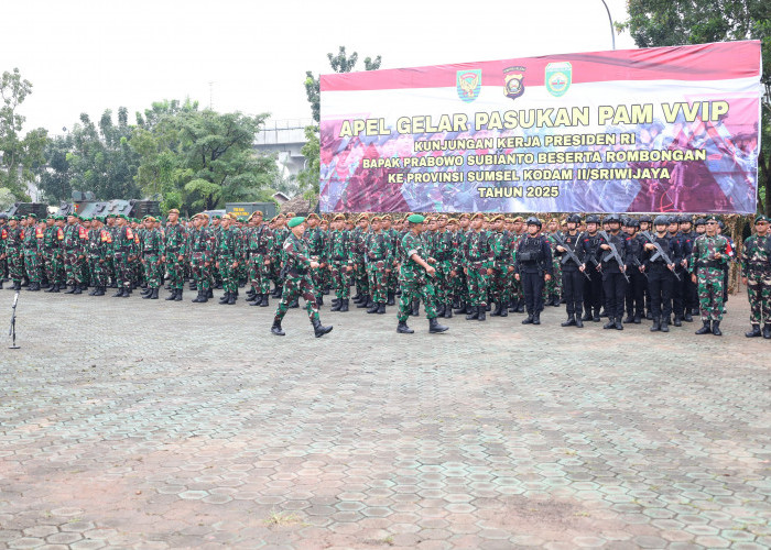 Dandim 0402/OKI Hadiri Gelar Apel Pengamanan VVIP Kunker Presiden