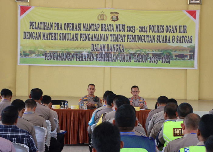 Personil Polres Ogan Ilir Latihan Pra  OPS Mantab Brata Musi 2023- 2024