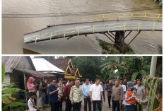 Bupati Ogan Ilir Tinjau Jembatan Besi Lubuk Rukam–Muara Kumbang Ambruk