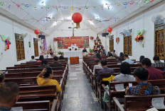 Personel Polsek Tanjung Batu Amankan Ibadah dan Perayaan Natal Jemaat POUK Cinta Manis