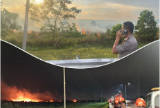 Polres Ogan Ilir Bersama Tim Gabungan 9 Jam Berjibaku dengan Api Karhutla